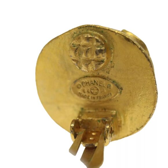 CHANEL Triple Coco Earring Gold CC Auth - Picture 16 of 16